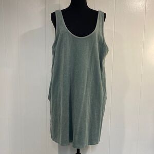 GAP Terrycloth Tank Mini Dress Beach Resort Pool Coverup Lounge Sage Green XL